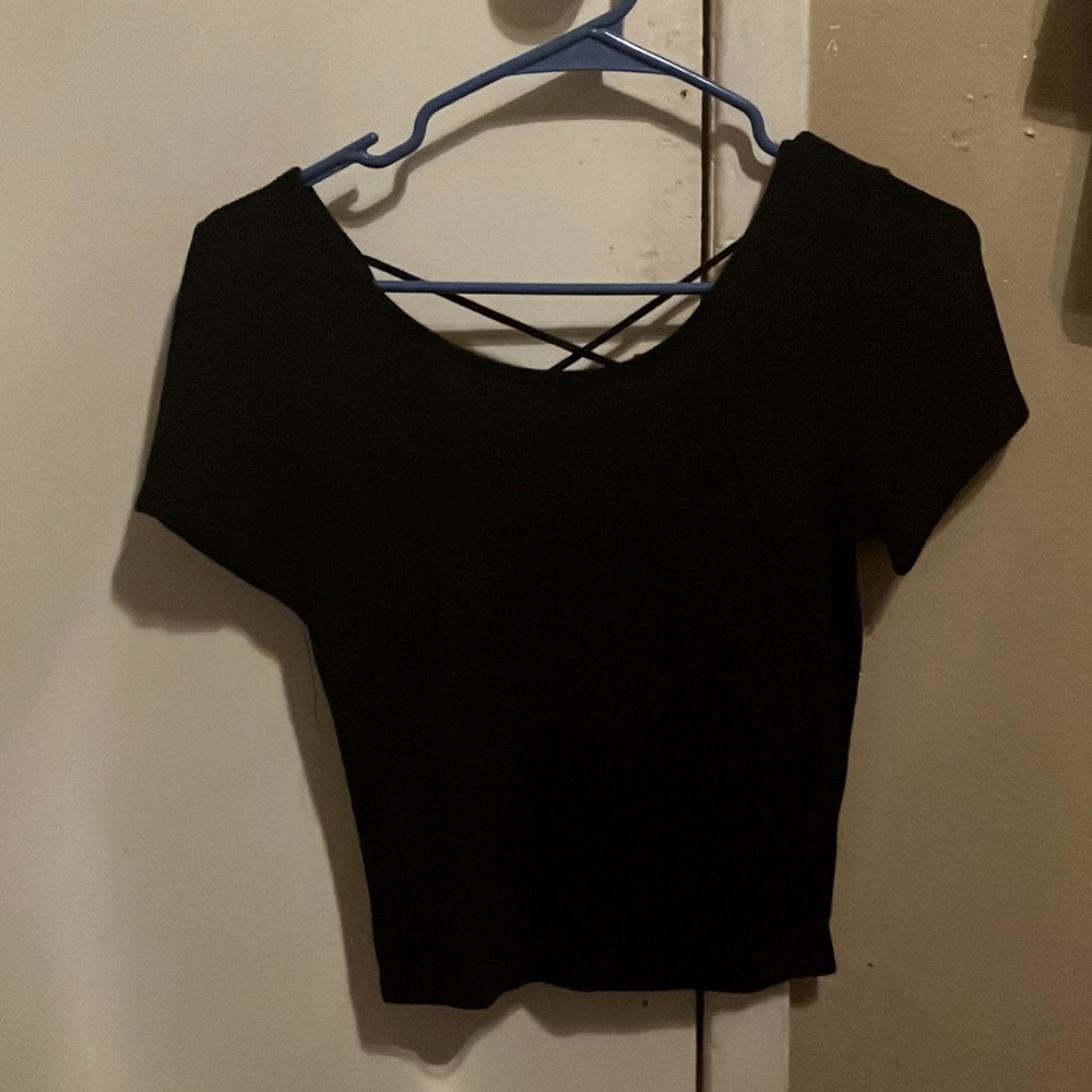 black shirt with black back see through  size M IN GOOD CONDITION!!!!